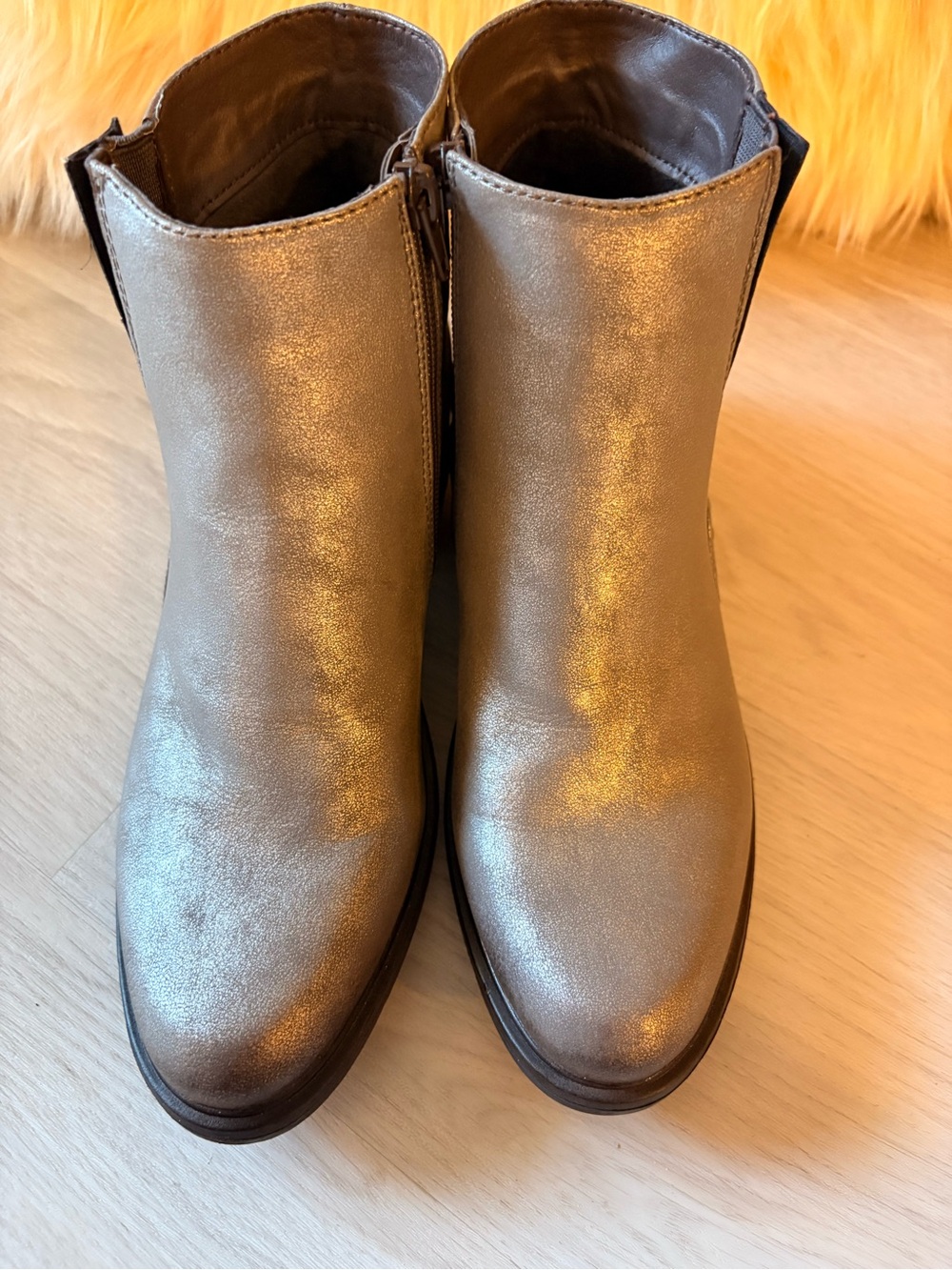 Metallic Silver Softmoc Ankle Boots - Picture 2 of 7